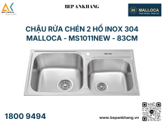 Chậu Rửa Chén 2 Hộc Malloca Inox 304 MS1011NEW - Made in Trung Quốc